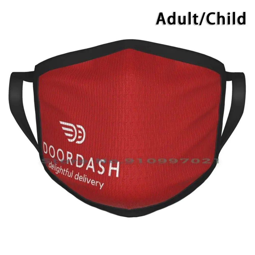 Doordash Raudona Pristatymo Vairuotojo Apranga | Simple Logo Tik Dizainas Ne Vienkartiniai Burnos, Veido Kaukė Kd2.5 Filtrai Vaikų Suaugusiųjų